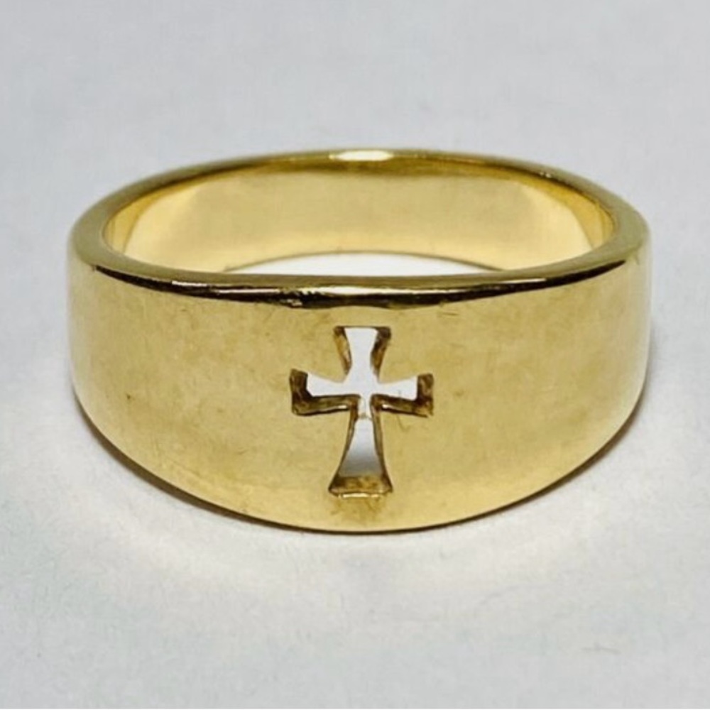 James Avery 14K Yellow Gold Narrow Crosslet Size 7 Band Ring 5.7g